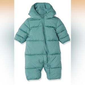 Amazon Essentials Unisex Babies' Puffer Bunting Suit Dark Sage Green Size 18 Mos